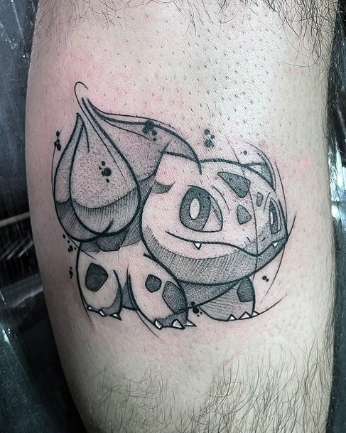 Lady With Elegant Bulbasaur Tattoo Body Art