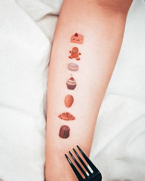 Lady With Elegant Cookie Tattoo Body Art