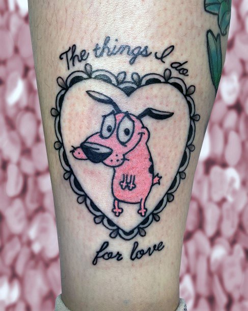 Lady With Elegant Courage The Cowardly Dog Tattoo Body Art