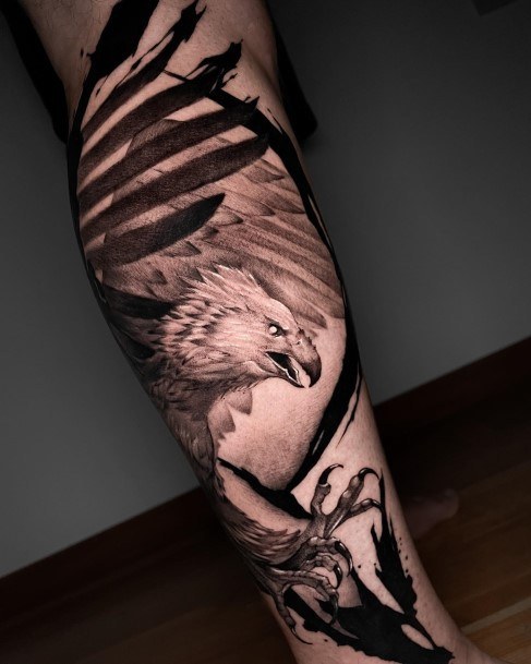 Lady With Elegant Eagle Tattoo Body Art