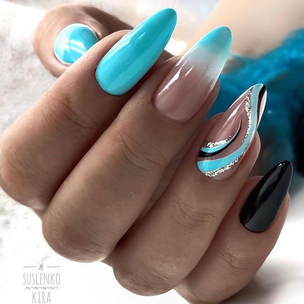 Lady With Elegant Excellent Nail Body Art