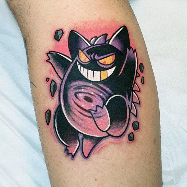 Lady With Elegant Gengar Tattoo Body Art