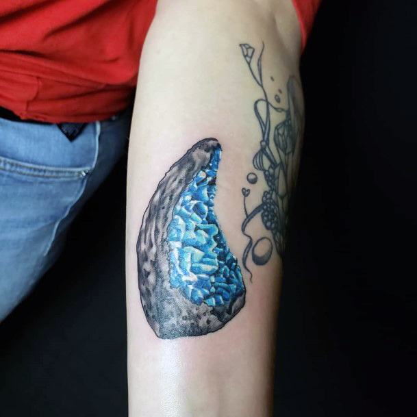 Lady With Elegant Geode Tattoo Body Art