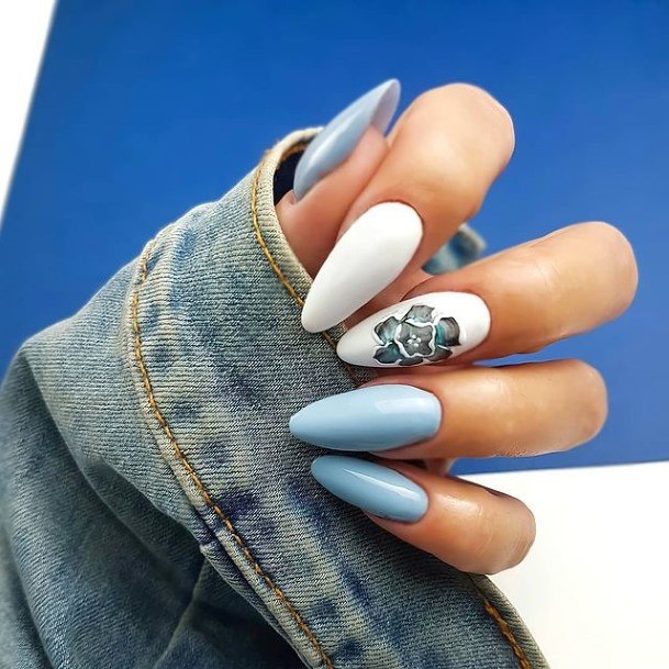 Lady With Elegant Graceful Nail Body Art