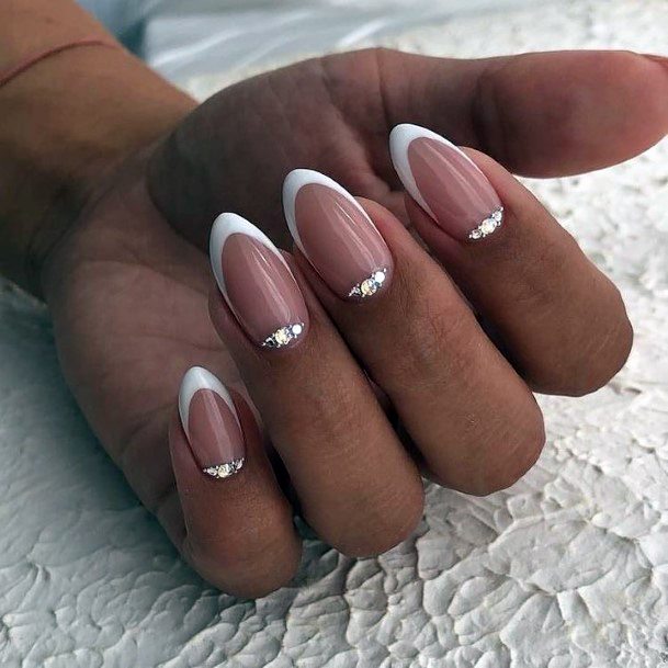 Lady With Elegant Grey Dress Nail Body Art