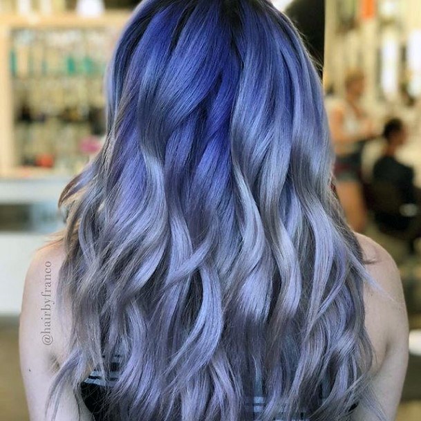 Lady With Elegant Grey Ombre Hairstyles Body Art