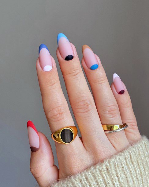 Lady With Elegant Half Moon Nail Body Art