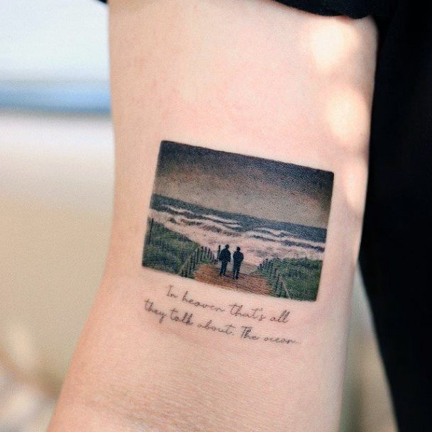 Lady With Elegant Landscape Tattoo Body Art