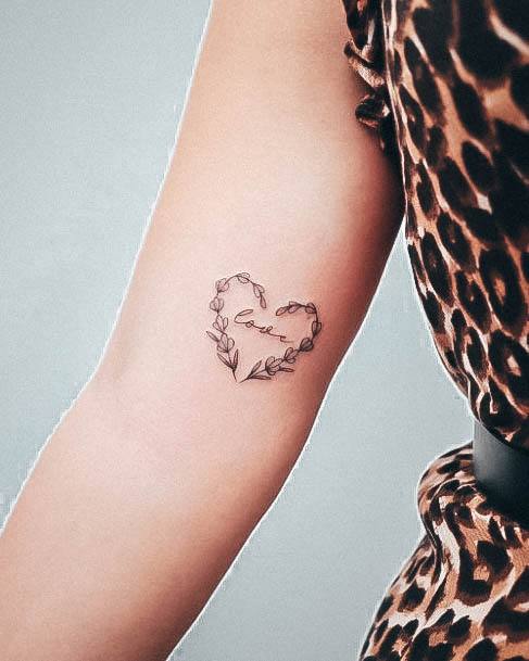 Lady With Elegant Love Tattoo Body Art