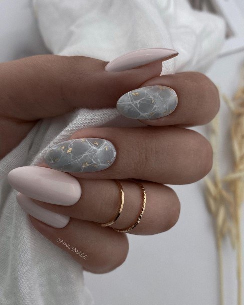 Lady With Elegant Metallic Gold Nail Body Art