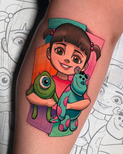 Lady With Elegant Monsters Inc Tattoo Body Art