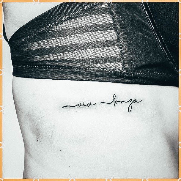 Lady With Elegant Name Tattoo Body Art