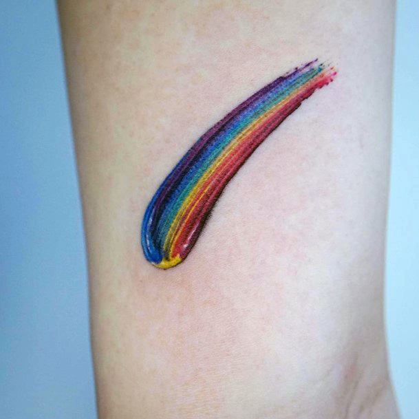 Lady With Elegant Palette Texture Tattoo Body Art