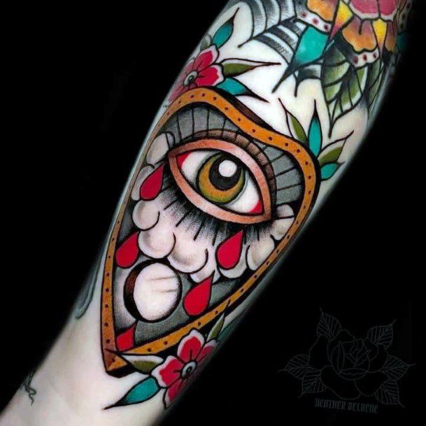 Lady With Elegant Planchette Tattoo Body Art