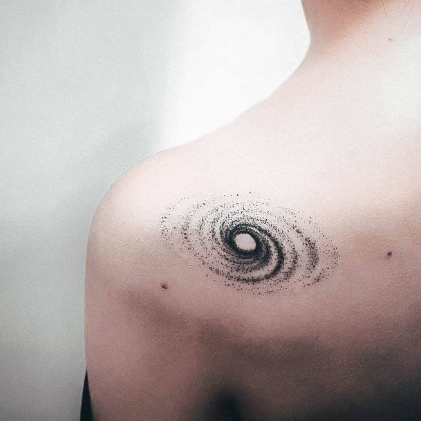 Lady With Elegant Planet Tattoo Body Art