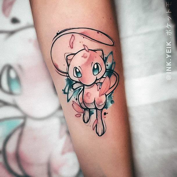 Lady With Elegant Pokemon Tattoo Body Art