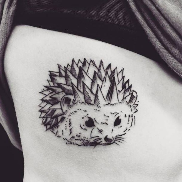 Lady With Elegant Porcupine Tattoo Body Art