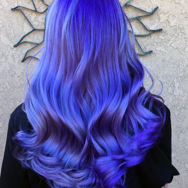 Lady With Elegant Purple Hairstyles Body Art