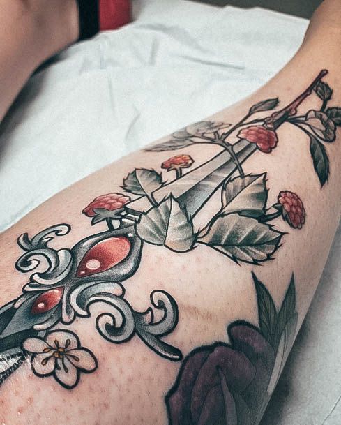 Lady With Elegant Raspberry Tattoo Body Art