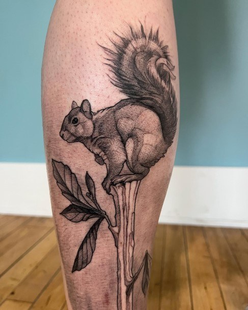 Lady With Elegant Squirrel Tattoo Body Art