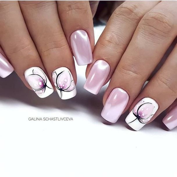 Lady With Elegant Stylish Nail Body Art