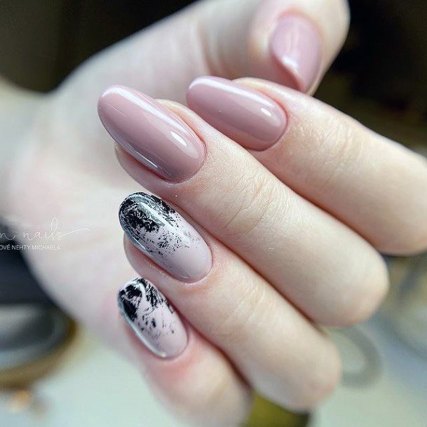 Lady With Elegant Tan Beige Dress Nail Body Art