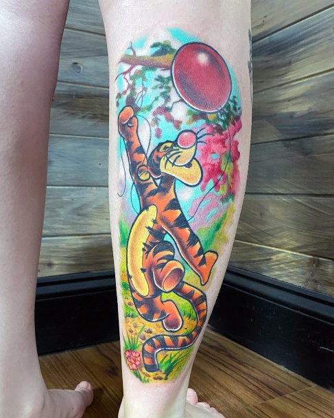 Lady With Elegant Tigger Tattoo Body Art