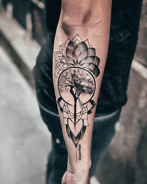 Lady With Elegant Tree Of Life Tattoo Body Art