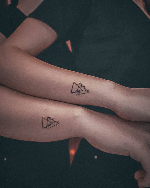 Lady With Elegant Triangle Tattoo Body Art