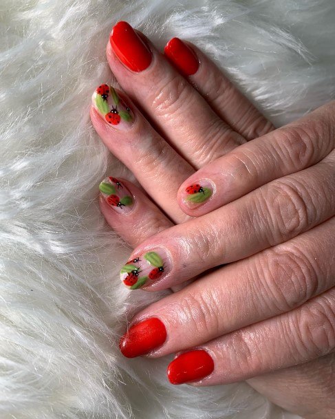 Ladybug Nail For Ladies