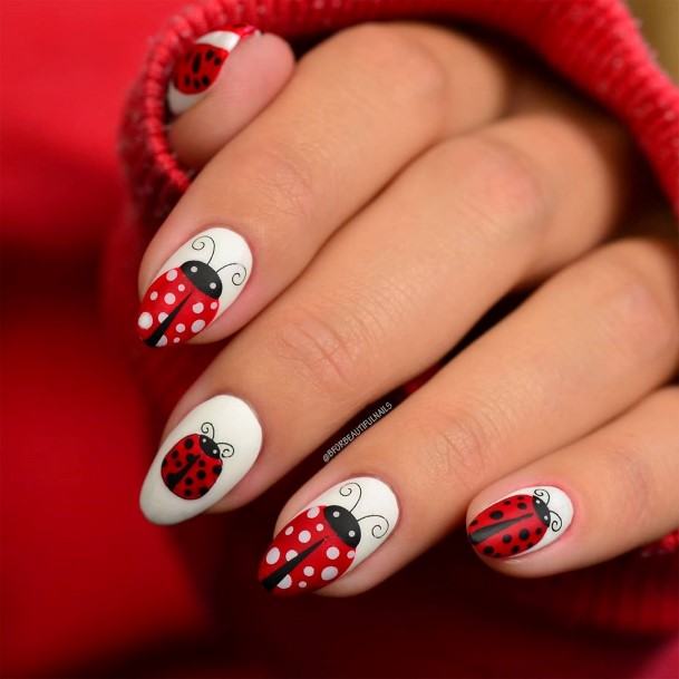 Ladybug Nails For Girls