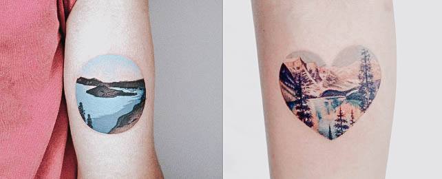 Top 100 Best Lake Tattoos For Women - Wilderness Design Ideas