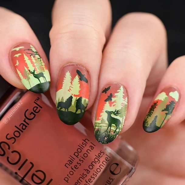 Landscape Fingernail Art For Women