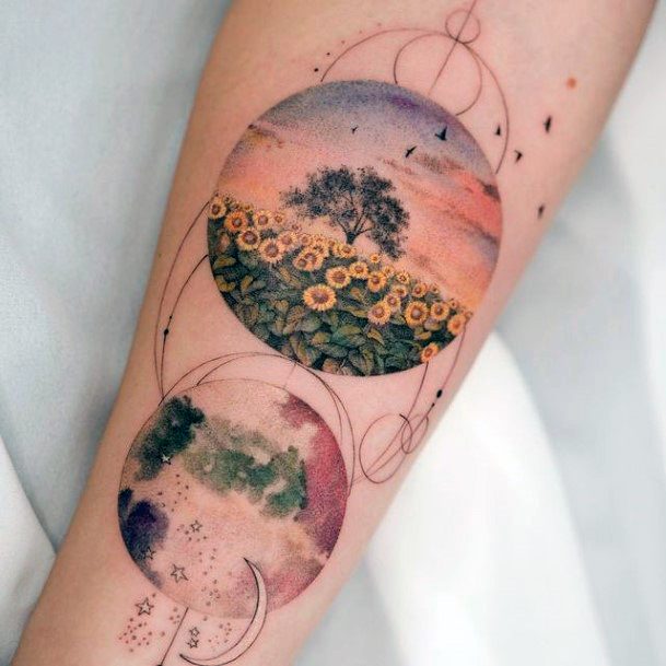 Landscape Tattoo Feminine Designs