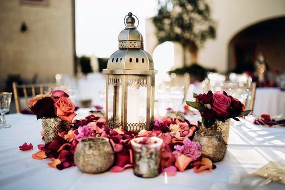 Lantern And Flowers Indian Wedding