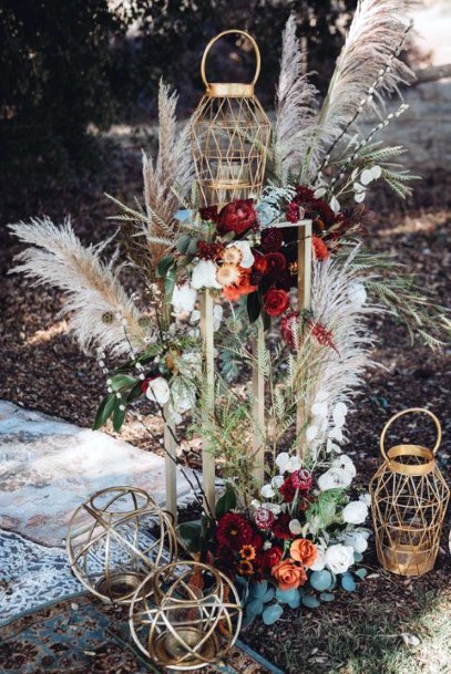 Lanterns And Christmas Wedding Flowers