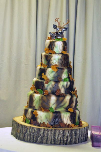 Large Camo Wedding Cake