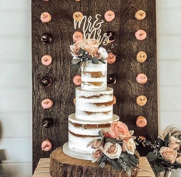 Large Country Semi Naked Wedding Cake