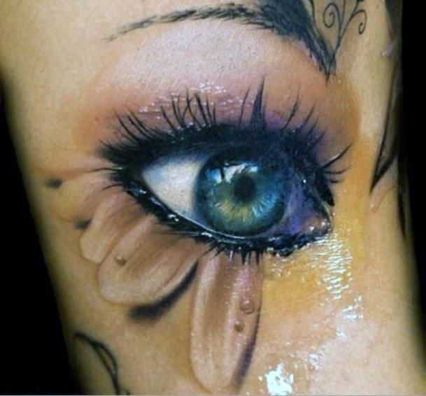 Large Eyed Dream Catcher Tattoo Womens