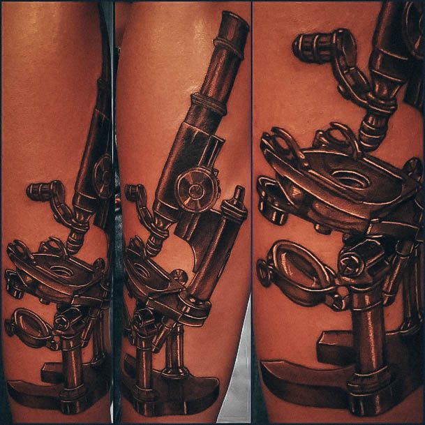 Large Leg Adorable Microscope Tattoo Designs For Women