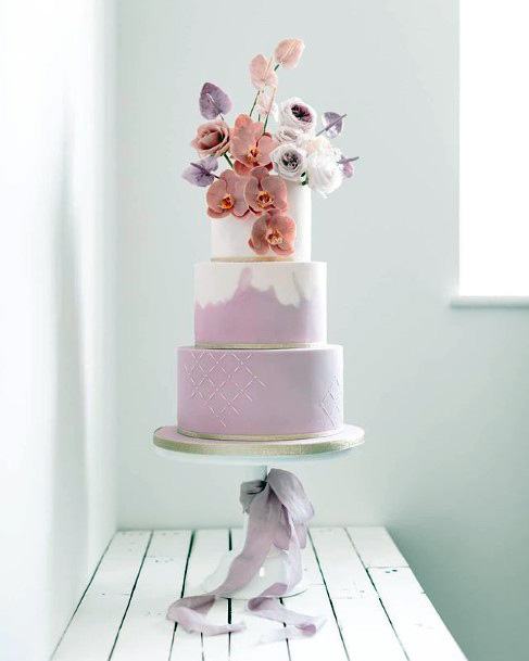 Lavendar 3 Tier Wedding Cake Women