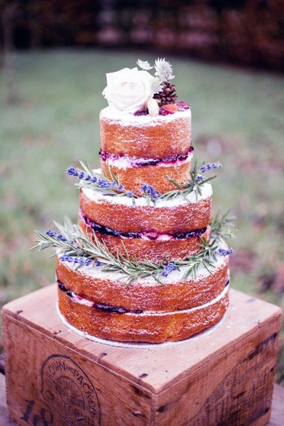 Lavender On Wedding Cake Flowers