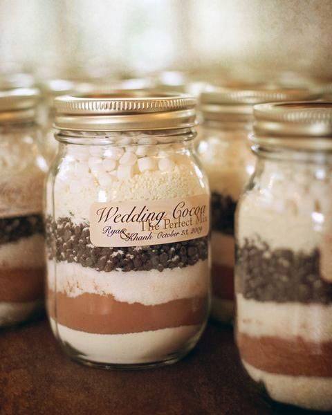 Layered Chocolate Treat In Mason Jar Wedding Decorations