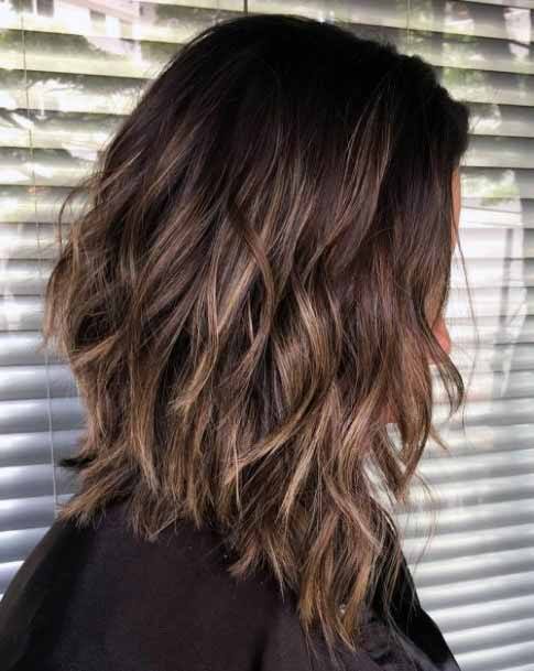 Layered Choppy Lob Hairstyle For Women