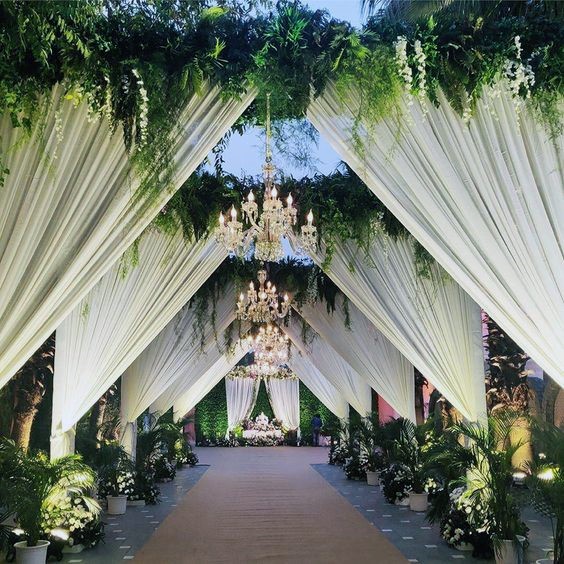 Layered Curtain Decorations Wedding Ceremony