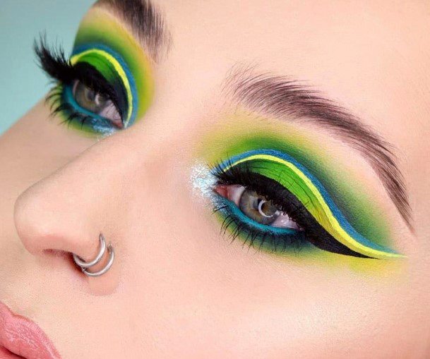 Layered Green Eyeshadow Women