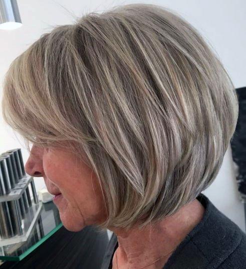 Layered Round Bob Hairstyles For Women Over 60