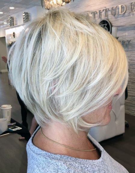 Layered Side Part Pixie Short Hairstyles For Older Women