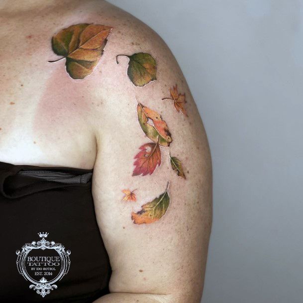 Leaf Female Tattoo Designs