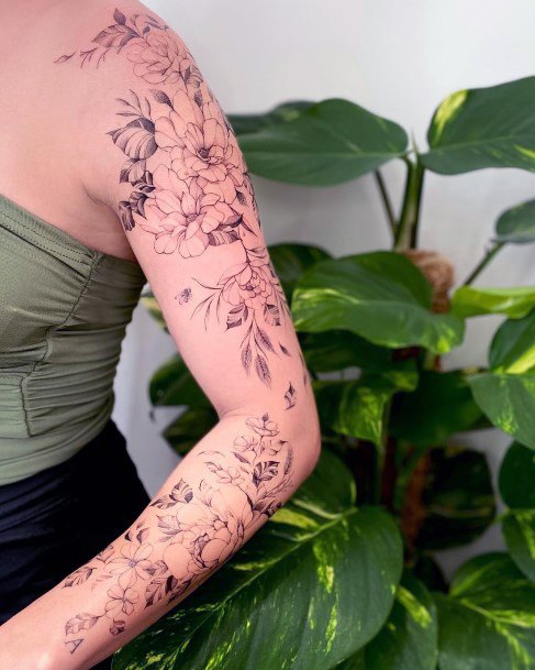 Leaf Womens Feminine Leaf Tattoos